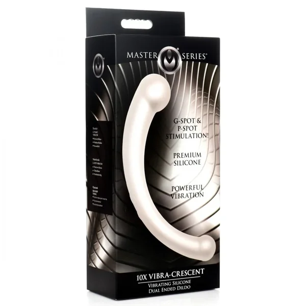 10X Vibra – Vibrating Silicone Dual-Ended Dildo (Silver)