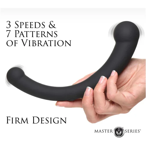 10X Vibra-Crescent Vibrating Silicone Dual-Ended Dildo – Black