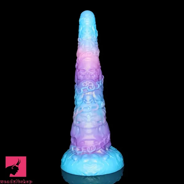 15.35in Iron Chain Long Thick Silicone Skull Giant Monster Cock Dildo