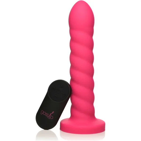 21X Soft Swirl Silicone Rechargeable Vibrator with Control – Magenta