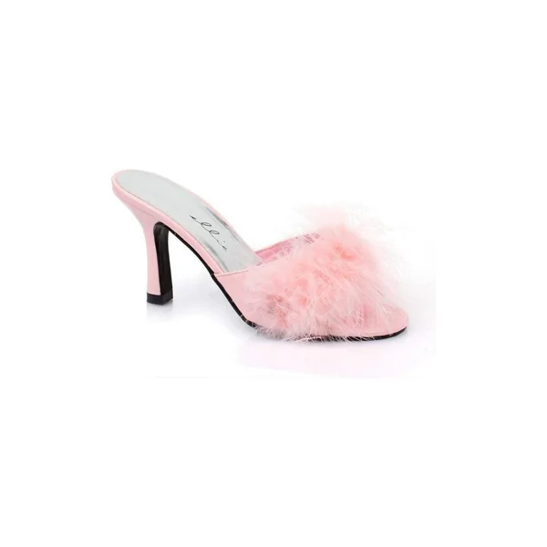 361-SASHA Marabou | Pink Faux Leather