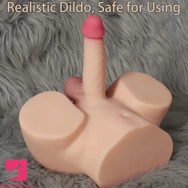 3.94in Shemale Sex Torso Butt Masturbator with Realistic Silicone Dildo