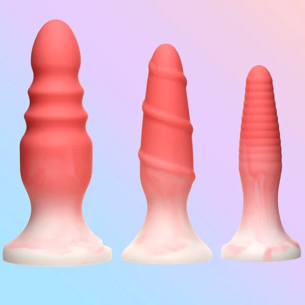 3 Piece Silicone Butt Plug Set – Pink