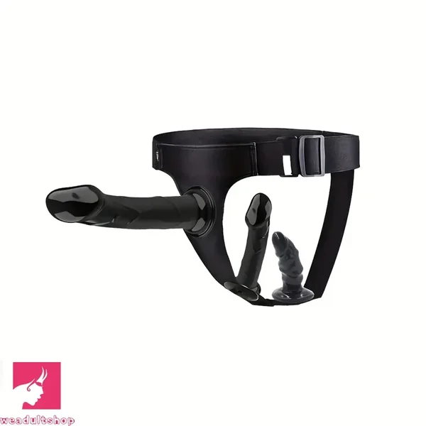 4.13in 5.9in 7.1in Three Detachable Strap on Dildos with Harness Belt