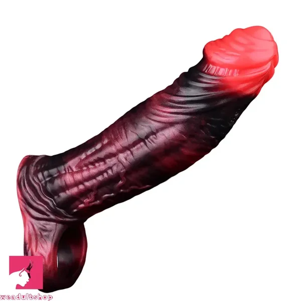 5.98in 7.09in Silicone Cock Sleeve Soft Vibrating Uncut Hollow Dildo For Clit