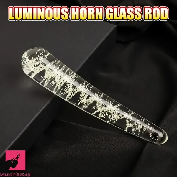 6.69in Fluorescent Glass Nighttime Glow-in-the-Dark Real G Spot Dildo