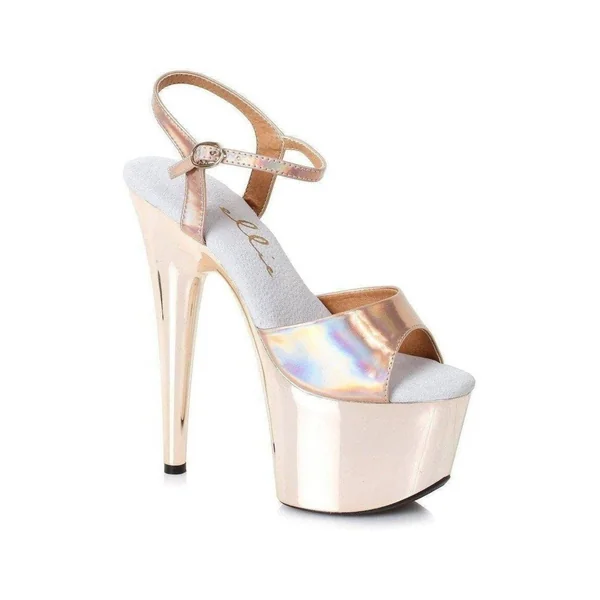 709-BRIA Platform Sandal | Gold Faux Leather