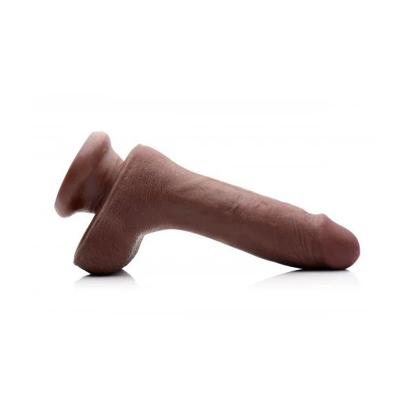 7 Inches Ultra Real Dual Layer Suction Cup Dildo Brown