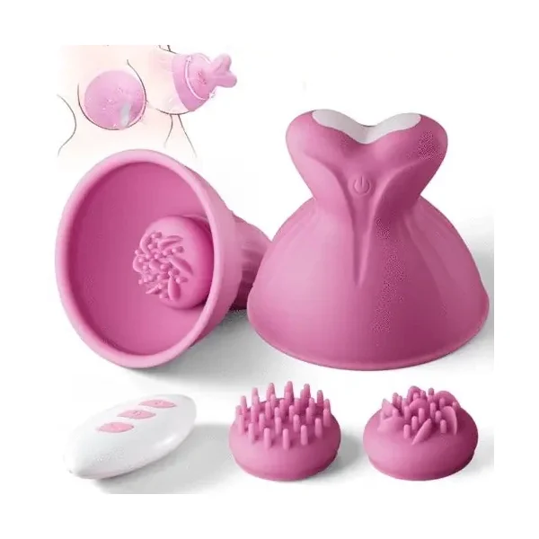 Acmejoy – 7 Vibrating & Rotation Nipple Toys with Replaceable Message Head