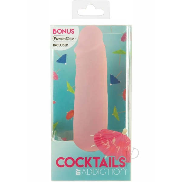Addiction Cocktails Vibrating Silicone Dildo 5.5in - Peach Bellini