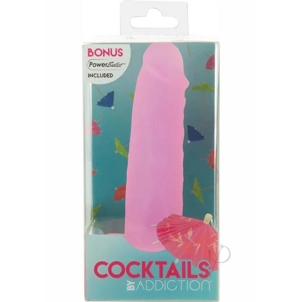 Addiction Cocktails Vibrating Silicone Dildo 5.5in - Purple Cosmo