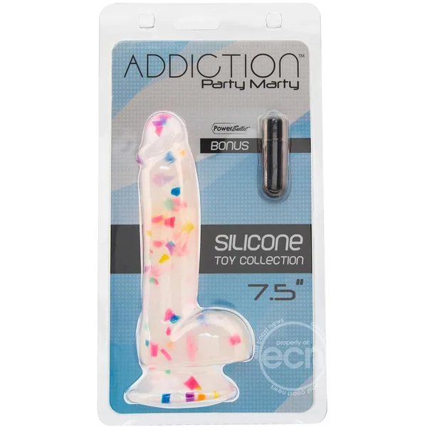 Addiction Party Marty Silicone Dildo - Confetti