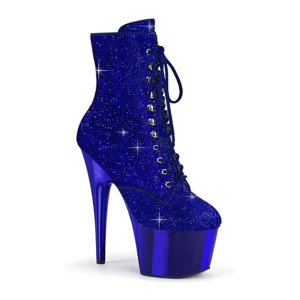 ADORE-1020CHRS Ankle Boot | Blue Faux Suede
