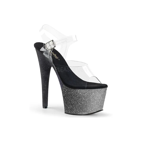 ADORE-708OMBRE Platform Sandal | Black Vinyl