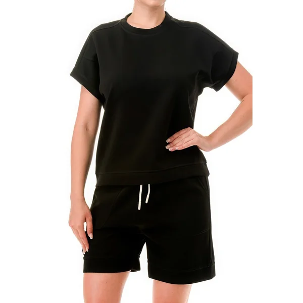 Air Cotton Monochrome Tee And Shorts Set