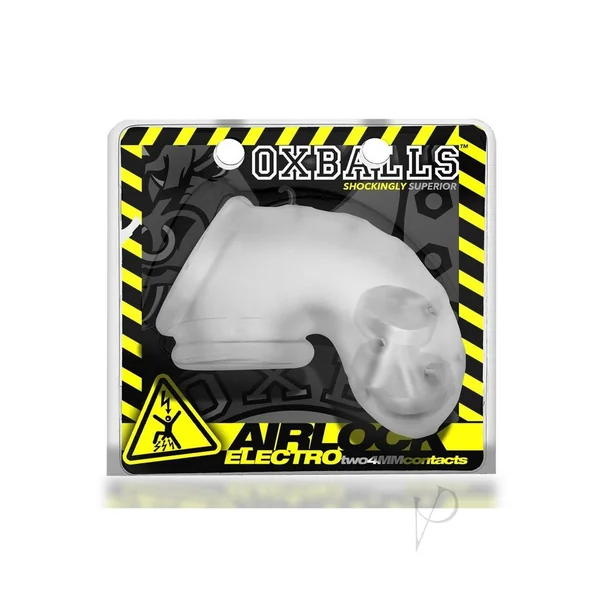 Airlock Electro Air-Lite Vented Silicone Chastity - Clear Ice