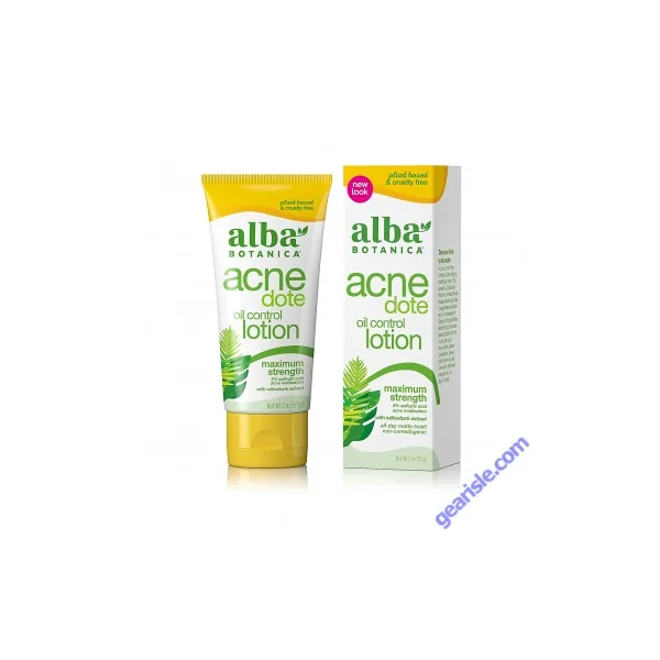 Alba Botanica Acnedote Oil Control Lotion Maximum Strength Acne Treatment 2 Oz