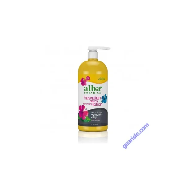 Alba Botanica Hawaiian Detox Renewing Lotion Volcanic Clay & Anti-Pollution 32 Oz