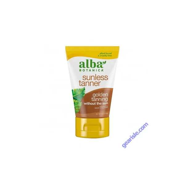 Alba Botanica Sunless Tanner Lotion 4 Oz Natural Vegan & Quick Absorbing Tan Solution
