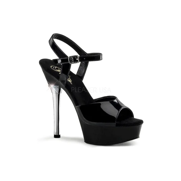 ALLURE-609 Platform Sandal | Black Patent
