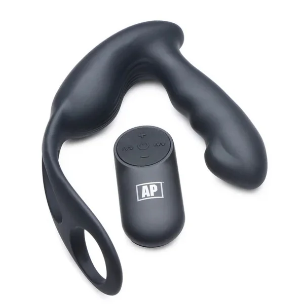 Alpha-Pro 7X P-Strap Milker Vibrating Prostate Stimulator With Cock & Ball Harnesss