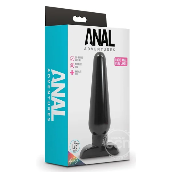 Anal Adventures Basic Anal Plug - Large - Black