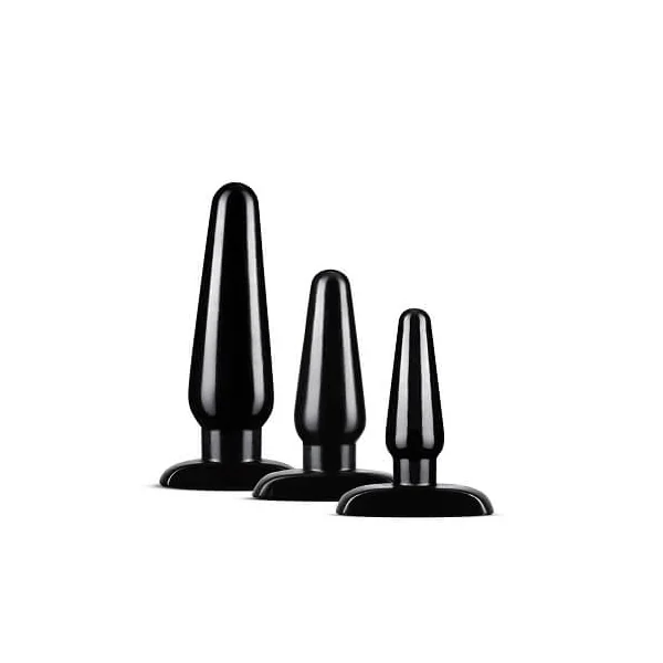 Anal Adventures Basic Plug Kit in Black
