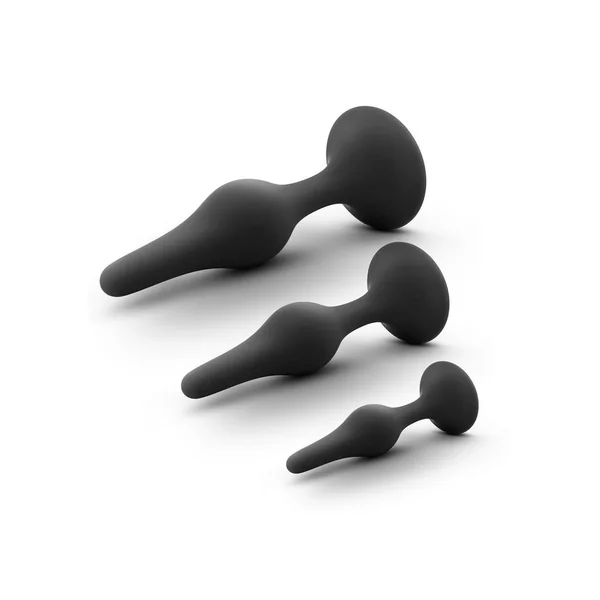 Anal Adventures Platinum Silicone Beginner Plug Kit – Black