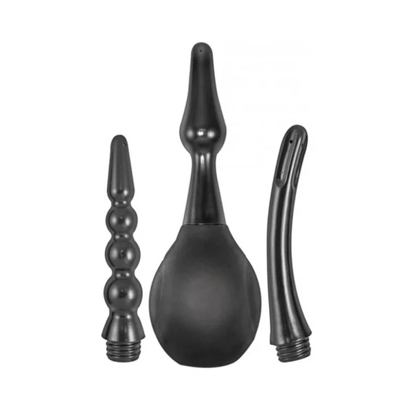 Anal Douches: The Ultra Douche 3 Interchangeable Attachments Black