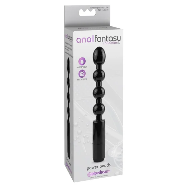 Anal Fantasy Collection Power Beads Waterproof 5.25in - Black