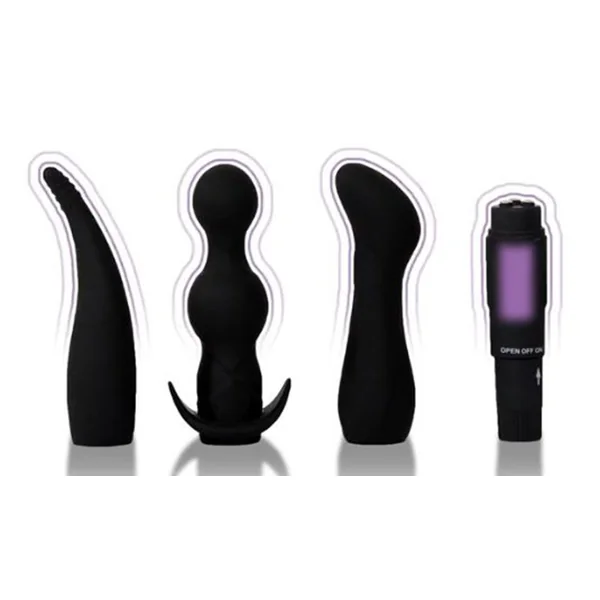 Anal Fantasy Collection Silicone Anal Kit Adventure Butt Plugs Waterproof Black