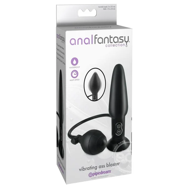 Anal Fantasy Collection Vibrating Ass Blaster Expander Waterproof 5in - Black