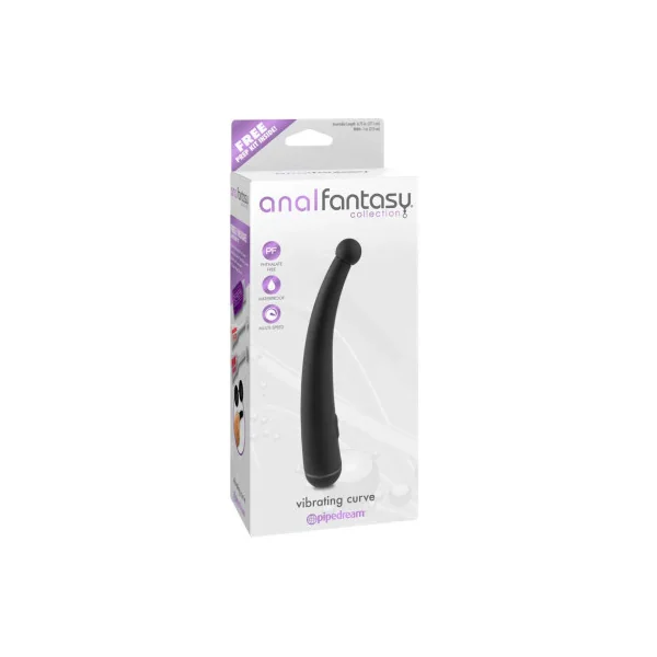Anal Fantasy Collection Vibrating Curve Prostate Massager, Black