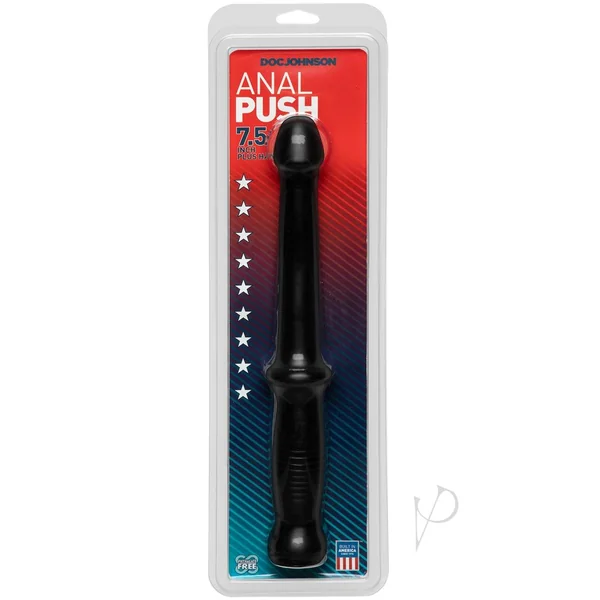 Anal Push Probe with Easy-Grip Handle - Black