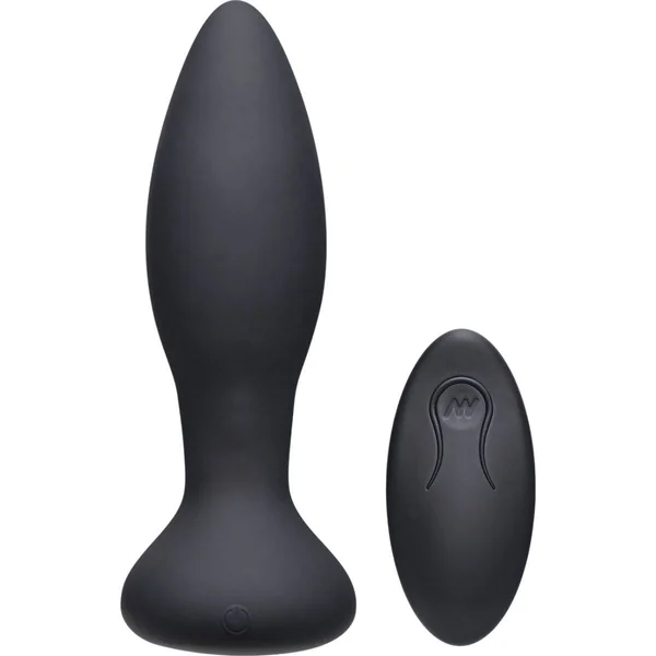 A-Play Rimmer Experienced Remote Control Silicone Vibrating Butt Plug Black 5.75 Inch