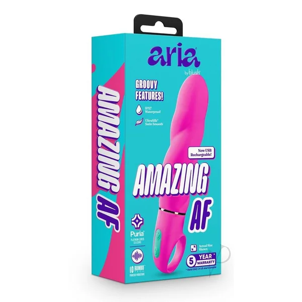Aria Amazing AF Rechargeable Silicone Vibrator - Fuchsia
