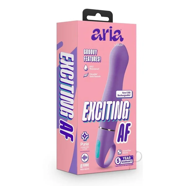 Aria Exciting AF Silicone Rechargeable Vibrator - Indigo Blue