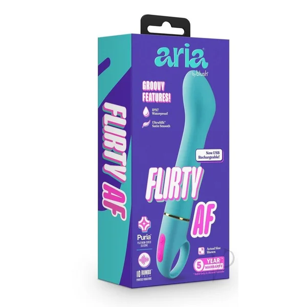 Aria Flirty AF Rechargeable Silicone Vibe - Teal