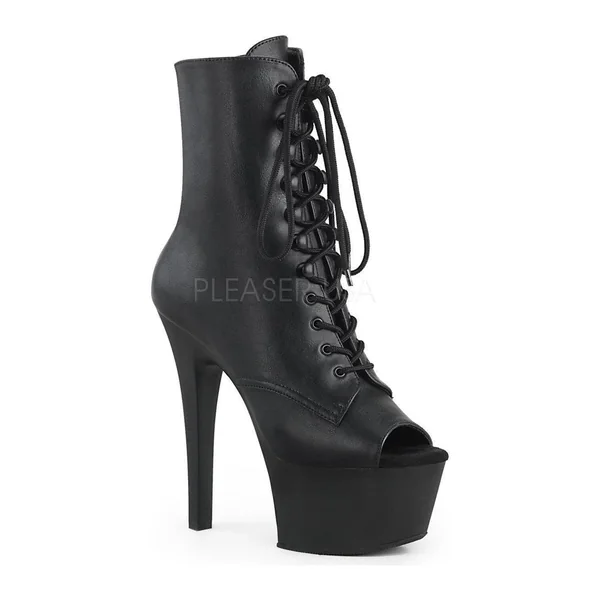 ASPIRE-1021 Platform Ankle Boot | Black Faux Leather