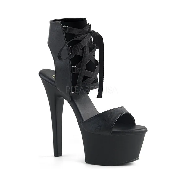 ASPIRE-600-14 Platform Sandal | Black Faux Leather
