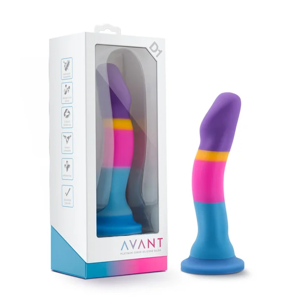 Avant By Blush® | Hot 'n' Cool D1: Artisan 7 Inch Curved G-Spot Dildo with Suction Cup Base - Elegantly Made with Smooth Ultrasilk® Purio™ Silicone