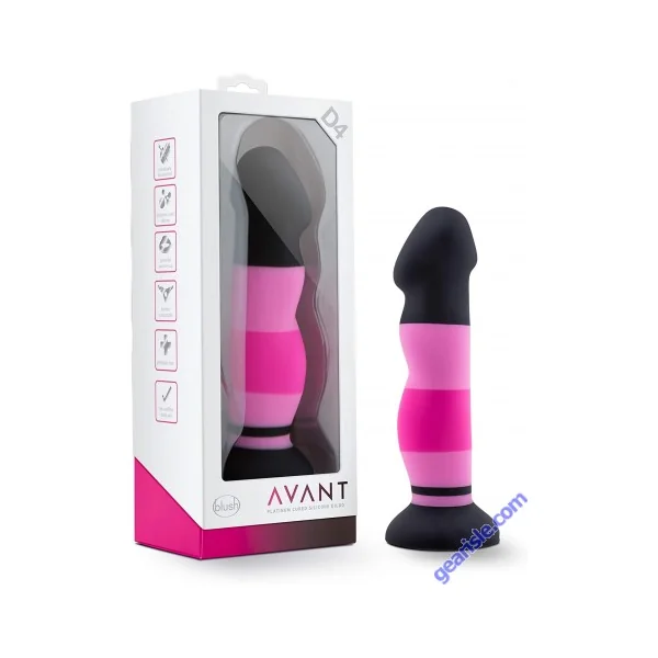 Avant D4 Sexy In Pink 8" Silicone Dildo Suction Cup