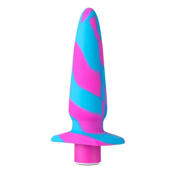 Avant Vibrotize Rechargeable Silicone Anal Plug – Fuchsia/Turquoise