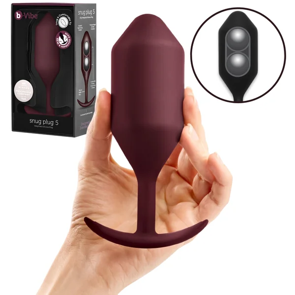 B Vibe Snug Plug 5 Discreet Extended WearSilicone-Weighted Butt Plug