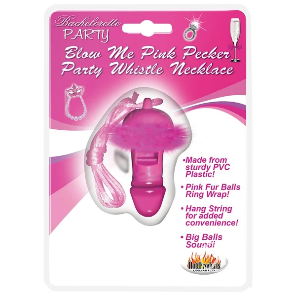 Bachelorette Party Blow Me Pecker Whistle Necklace Pink Bachelorette Party Supplies