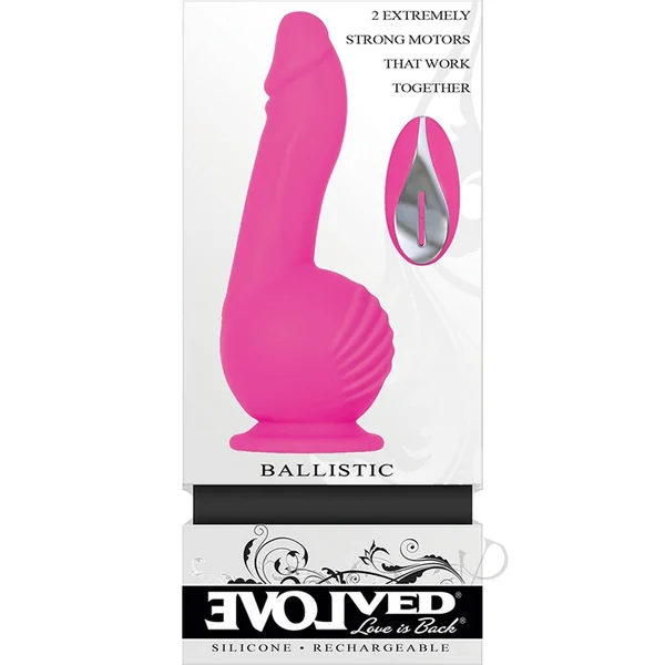 Ballistic Silicone Rechargeable Vibrator with Remote Control - Pink