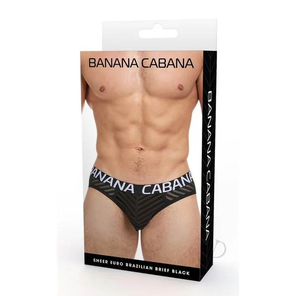 Banana Cabana Sheer Bikini - Medium/Large - Black