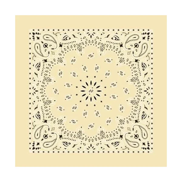 Bandanna Co. Paisley Beige 22” X 22”