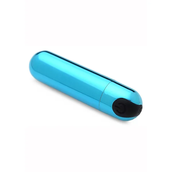 Bang! 10X Vibrating Metallic Rechargeable Bullet Vibrator - Blue