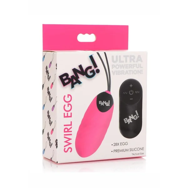 Bang! 28x Swirl Rechargeable Silicone Egg with Remote Control